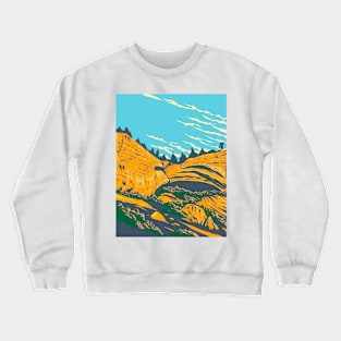 Pictograph Cave State Park within Yellowstone in Montana USA WPA Poster Art Crewneck Sweatshirt